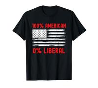 0% Liberal Zero Percent - Proud American - Anti Liberal Value Graphic T-Shirt
