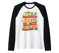 0% Mexican 100% Black - Funny Cinco De Mayo Fiesta Sombrero Raglan Baseball Tee