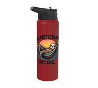 0% Productivity 100% Chill Sunset Sloth Stainless Steel Insulated Water Bottle