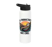 0% Productivity 100% Chill Sunset Sloth Stainless Steel Insulated Water Bottle