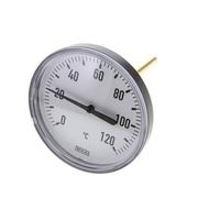 0 to +120°C Plastic Bimetallic Thermometer 100mm Cabinet 100mm Stem with Thermowell