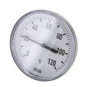 0 to +120°C Plastic Bimetallic Thermometer 100mm Cabinet 60mm Stem with Thermowell