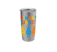 00 01 10 11 Binary Buddies Robot Binary Code Programmer STEM Stainless Steel Insulated Tumbler