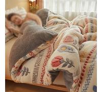 001,150x200cm 3.5 kg, Thick Warm Winter Duvet Quilt Double Size Duvet Quilt for All Seasons, Double Sided Lamb Velvet Duvet Winter Warm Duvet Double