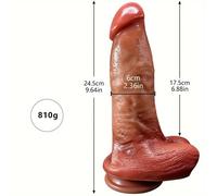 (001) Giant Realistic Dildo - Extra-Large Flesh-Tone Silicone Penis Toy for Men & Women, Soft Texture, No Battery Needed, Adult Intimacy Toy