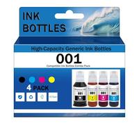 001 Ink Compatible for Epson 001 Ink Bottle Multipack for Epson L4150 L4156 L4160 L4266 L6160 L6170 L6190 L6191 L6260 L6270 L6290 L6291 L14150 Printer,High Print Volume,4 Color-1 Set