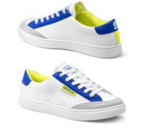 Sparco 0012B3BAGF S-Time Casual Sneaker Eco-Leather White Light Blue Yellow 43
