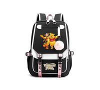(004) Winnie The Pooh Backpacks Teenager Usb Charging Laptop Backpack Women Men Rucksack Travel Bag Mochila