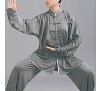 005,L,Tai Chi Uniform Clothing Kung Fu Martial Arts Sets Men Women Shaolin Morning Exercise Wing Chun Taekwondo Milk Silk Training Clothes Long Sleeves Light Apparel