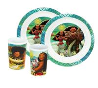 006340 VAIANA Disney Children's Dishwasher Set with 2 Glasses 220 ML and 2 Plates Ø22CM