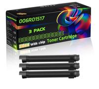 006R01517 006R01520 006R01519 006R01518 Compatible for Xerox Toner Cartridge with Chip WorkCentre 7525 7530 7535 7545 7556 7830 7835 7845 7855 Printers (3 Pack Black)