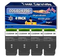 006R04356 Toner Cartridge Compatible for Xerox C310 C315 Printers, High-Definition Printing Effect with Chip, 9000 Pages (4 Pack Black)