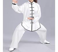 007,M,Tai Chi Uniform Clothing Kung Fu Martial Arts Sets Men Women Shaolin Morning Exercise Wing Chun Taekwondo Milk Silk Training Clothes Long Sleeves Light Apparel