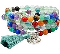 008,108 Beads Wrapped Wristband, Suitable for Men And Women, Pearl Gemstone Necklace, Tibetan Buddhist Meditation Stone Necklace