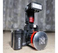 00845 Black Flash Light Advanced Digital SLR Camera Machine Model DIY Mini Blocks Bricks Building Toy for Children no Box