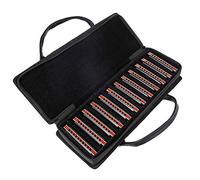 008K10 Hole Blues Harmonica 7 Key /12 Key Harp Set Suitable for Beginners Professional Players Blue & Black with Storage Case (Black 12Keys(A B C D E F G Ab Bb Db Eb F#))