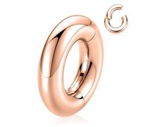 00g Seamless Ear Weight Hoop Large Gauge Earrings For Stretched Ears Dangle Gauge Hanger Surgical Steel Plug Tunnles Lobe Stretching Big Septum Nose Ring Large Septum Rings Clicker 16mm Rose Gold