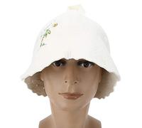 01 02 015 Banya Hat, Sauna Hat Comfortable Easy to Use White Color for Men and Women for Prevent Ing Scalding During Taking Sauna