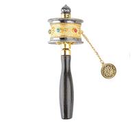 01 02 015 Buddhist Prayer Wheel, Tibetan Prayer Wheel 18cm Exquisite Durable for Decoration for Gifts(Gold)