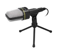 01 02 015 Condenser Microphone, Omnidirectional Microphone Kit, with Tripod Black Anti-Stretch for Podcast Speech(black)
