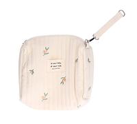 01 02 015 Diaper Storage Bag, Large Capacity Convenient Reusable Baby Bottle Bag Cotton Cloth Portable Cute Pattern for Mother for Travel(Olive Embroidery)