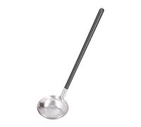01 02 015 Hot Pot Strainer Scoops, 10.2in Stainless Steel Round Hotpot Soup Ladle Spoon, Easy to Clean Multifunctional Cooking Spoon Strainer with Long Handle for Kitchen Restaurant