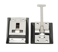 01 02 015 Trailer Door Holder, 316 Stainless Steel, T Style, RV, Trailer, Van Compatible, Heavy Duty, UV Resistant, Minimalist Style, 4PCS Set with 8 Rivets