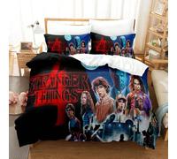 (01, 135x200) Bedding set 4-piece 3-piece set Stranger Things bed sheet quilt