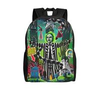 (01) Beetlejuice School Backpack for K-12 Students, Large Capacity Ghost with the Most to Love Print Backpack