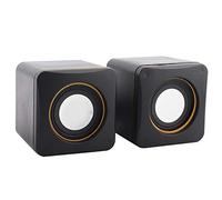 01 Desktop speakers, USB/DC5V plastic speakers, stereo black for laptop computers for the home office(Two-channel)