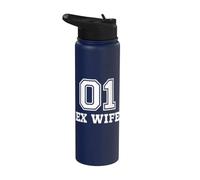 01 Ex Wife Number 1 One Funny #1 Stainless Steel Insulated Water Bottle