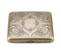 (01) Metal Cigarette Case King Size, Retro Bronze Cigarette Case 100mm For Men Women Vintage Cigarette Box Holder Holds 20 Cigarettes