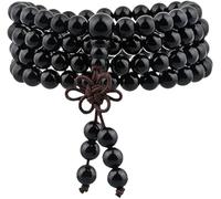 012,108 Beads Rosary Wrap Wristband for Men And Women, Tibetan Buddhist Meditation Stone Necklace, Unisex Elastic