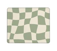 012 Boho Checkered Green Mousepad, Retro Aesthetic Cute Small Mouse Pad, 11.8" x 9.8"