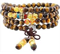 014,108 Beads Wrapped Wristband, Suitable for Men And Women, Pearl Gemstone Necklace, Tibetan Buddhist Meditation Stone Necklace