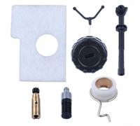 017 018 MS170 MS180 Chainsaw Oil Pump Worm Gear Hose Air Filter Kit with Rubber Housing Copper Fittings Iron Gears Cotton Filter Media