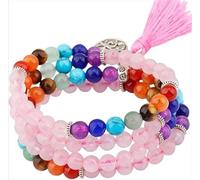 017,108 Beads Wrapped Wristband, Suitable for Men And Women, Pearl Gemstone Necklace, Tibetan Buddhist Meditation Stone Necklace