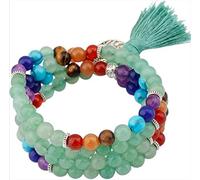 018,108 Beads Wrapped Wristband, Suitable for Men And Women, Pearl Gemstone Necklace, Tibetan Buddhist Meditation Stone Necklace