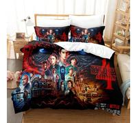 (02, 220x240) Bedding set 4-piece 3-piece set Stranger Things bed sheet quilt