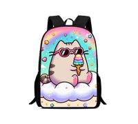 (02) Printed Pusheen Childrens Backpack Outdoor Large Capacity Schoolbag Student