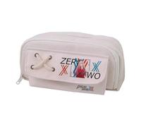 02/Zero Two Pencil Case Anime 02 Pencil Pouch, Canvas Pencil Case Double Zipper Multi-Compartment Large Capacity Pencil Bag Makeup Organizer for Teen Middle School Student 21 x 11CM