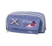 02/Zero Two Pencil Case Anime 02 Pencil Pouch, Canvas Pencil Case Double Zipper Multi-Compartment Large Capacity Pencil Bag Makeup Organizer for Teen Middle School Student 21 x 11CM