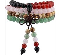 020,108 Beads Wrapped Wristband, Suitable for Men And Women, Pearl Gemstone Necklace, Tibetan Buddhist Meditation Stone Necklace