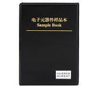 0201 Series Capacitor Sample Book, 51 Types Electronic Components Assortment Kit, Black Plastic Storage Organizer, Compact Design with Durable Material for Easy I