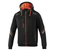 Sparco Tech Hoodie - Full Length Zip, Reflective Detail, Cotton Rich