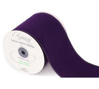 024530 Eleganza Velvet Ribbon with Wired Edge Purple No.36 100mm x 10m