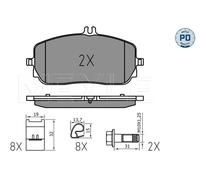 MEYLE 025 229 4419/PD Brake pad set