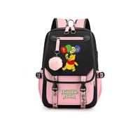 (026) Winnie The Pooh Backpacks Teenager Usb Charging Laptop Backpack Women Men Rucksack Travel Bag Mochila
