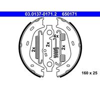 03.0137-0171.2 BRAKE SHOE SET, PARKING BRAKE ATE