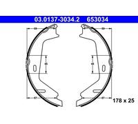 ATE 03.0137-3034.2 Handbrake shoes